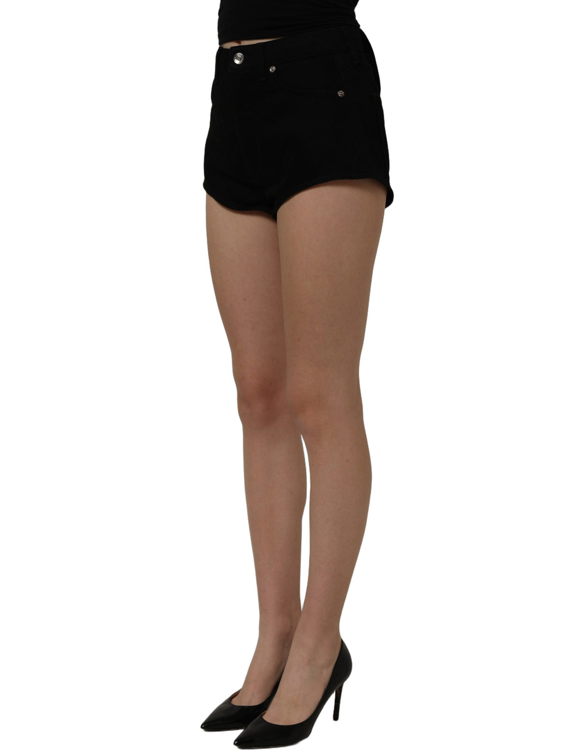 Shorts Dolce & Gabbana en jean taille mi-haute en coton noir