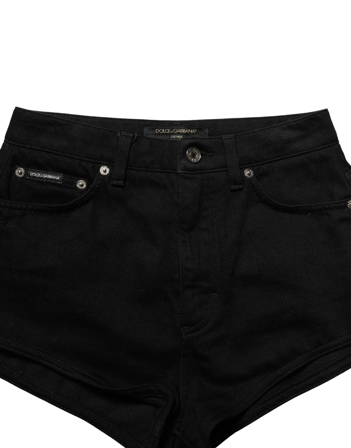 Shorts Dolce & Gabbana en jean taille mi-haute en coton noir
