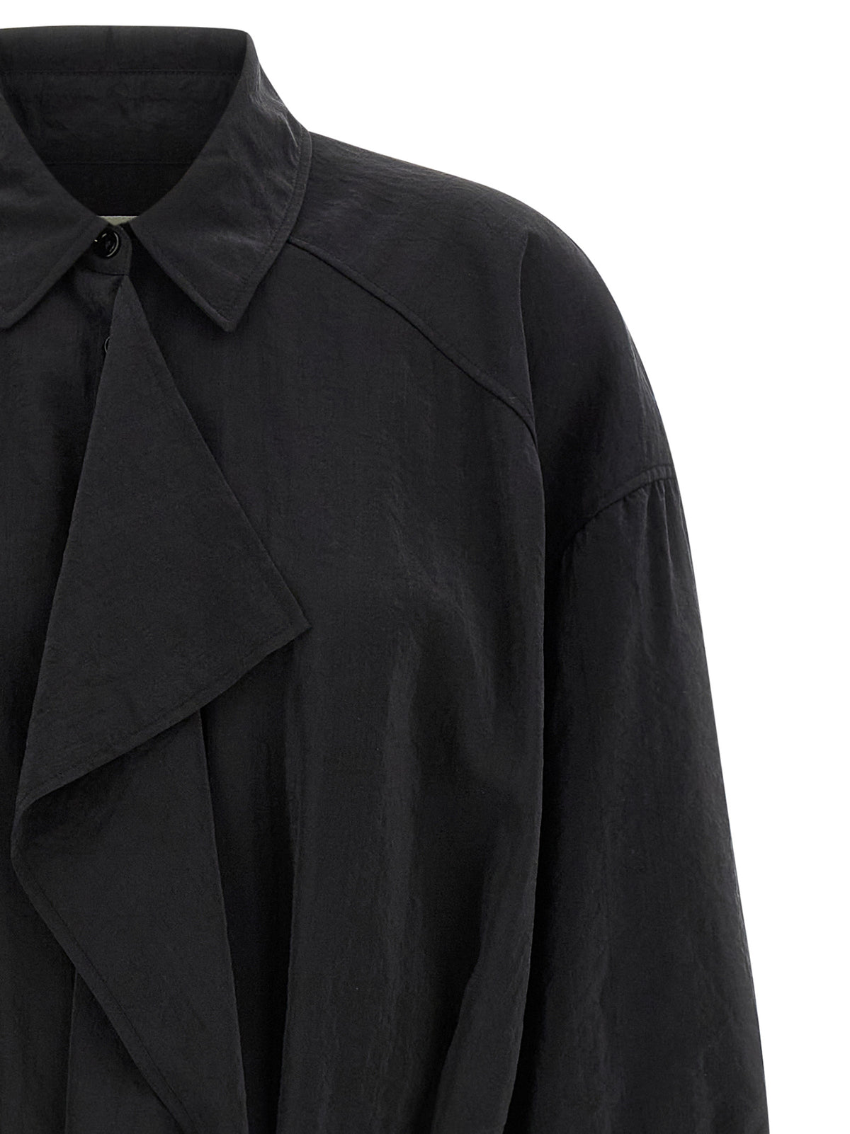 Robe midi en soie noire Lemaire