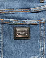 Short en jean taille haute en coton bleu Dolce & Gabbana