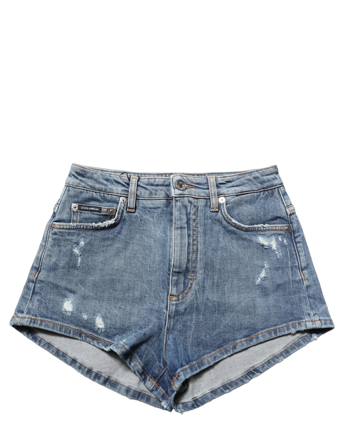 Short en jean taille haute en coton bleu Dolce & Gabbana