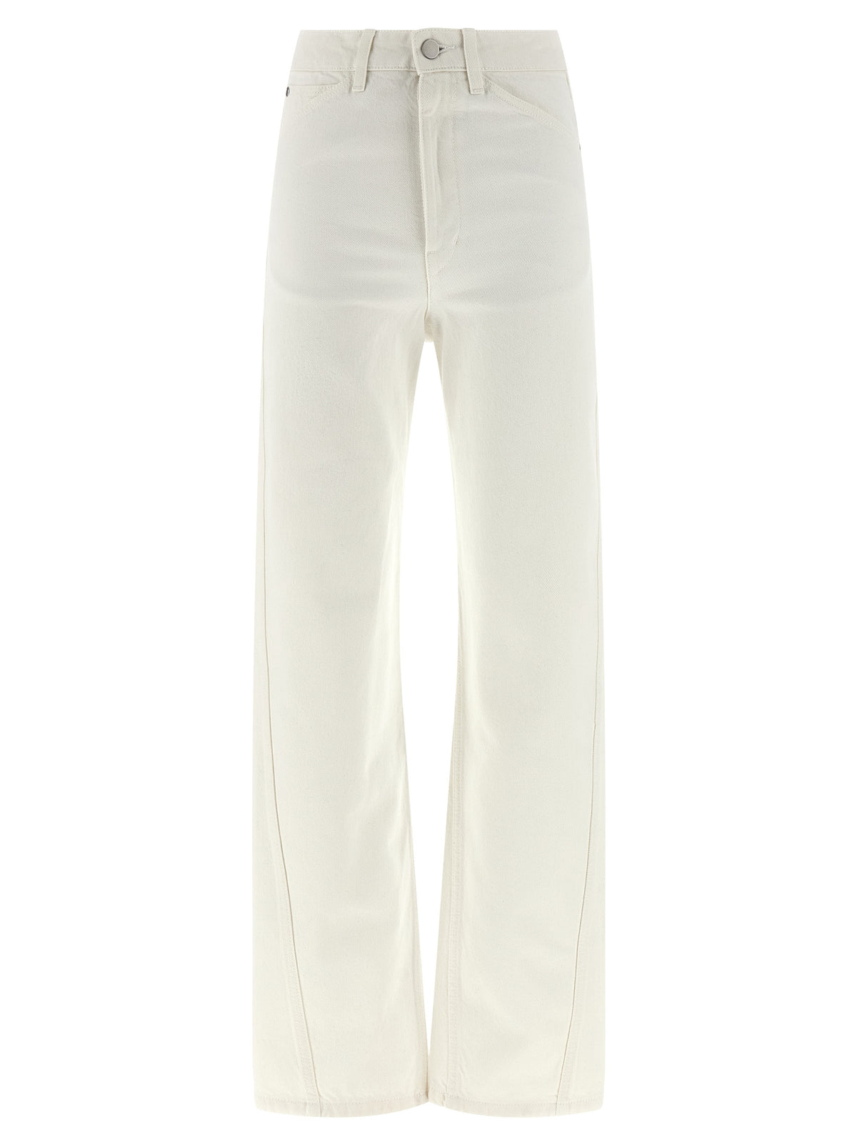 Jean taille haute en coton blanc Lemaire