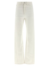 Jean taille haute en coton blanc Lemaire