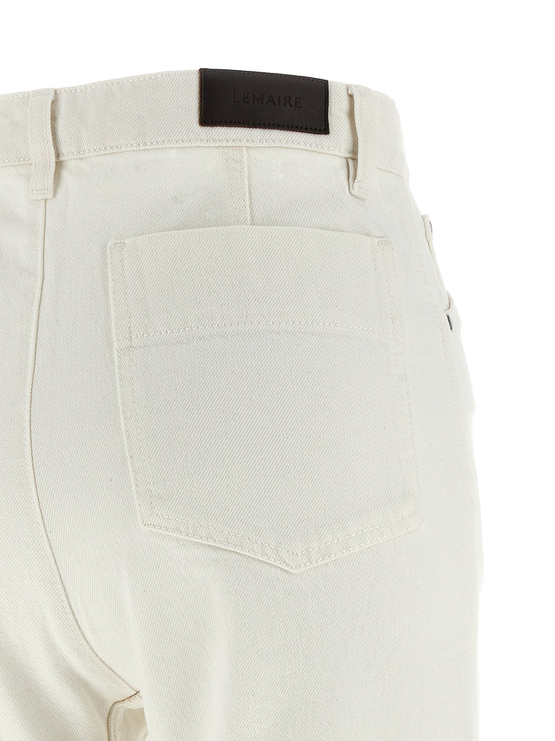 Lemaire White Cotton High-Waisted Jean