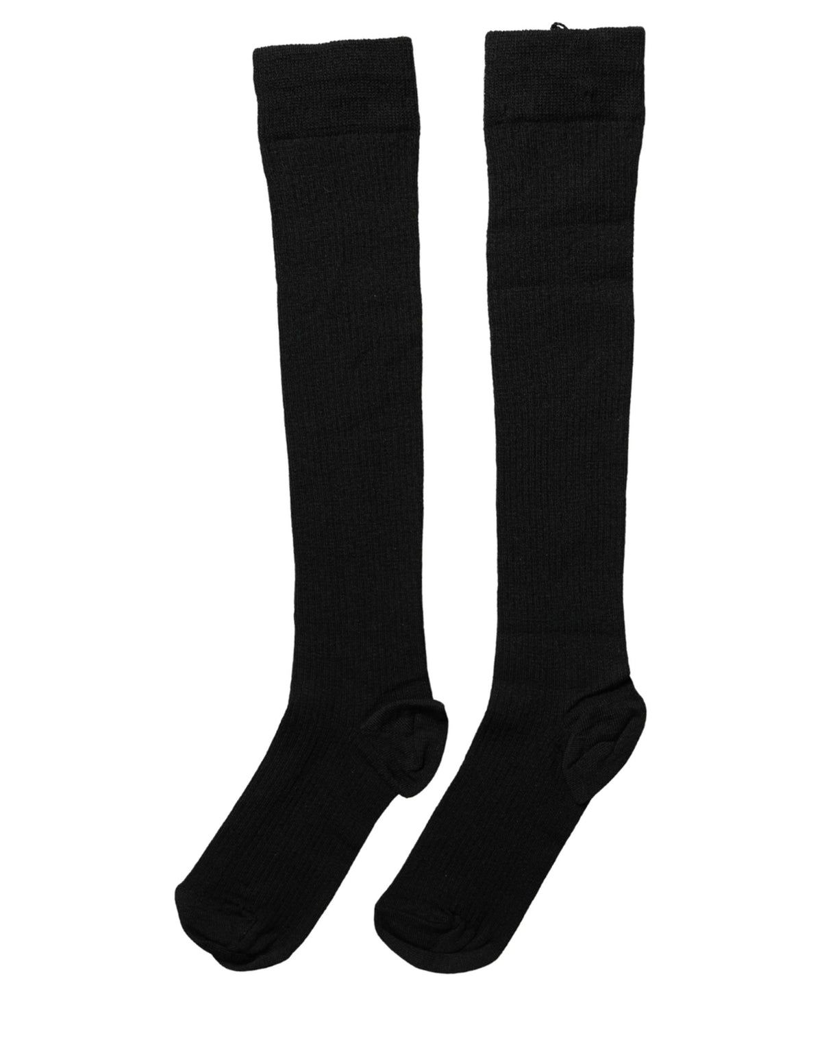 Chaussettes mi-mollet en maille de laine noire Dolce & Gabbana pour femme
