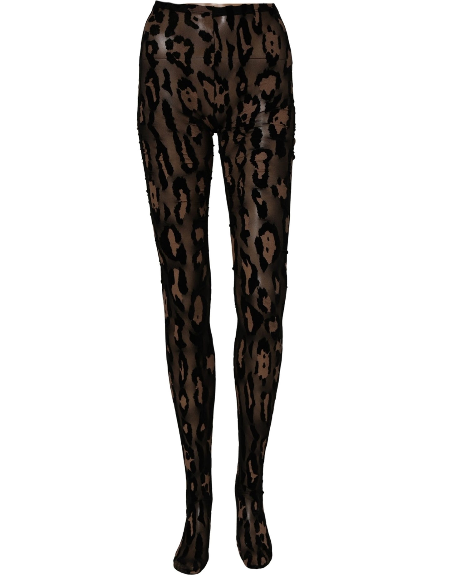 Dolce & Gabbana Black Leopard Nylon Tights Stocking Pantyhose Socks