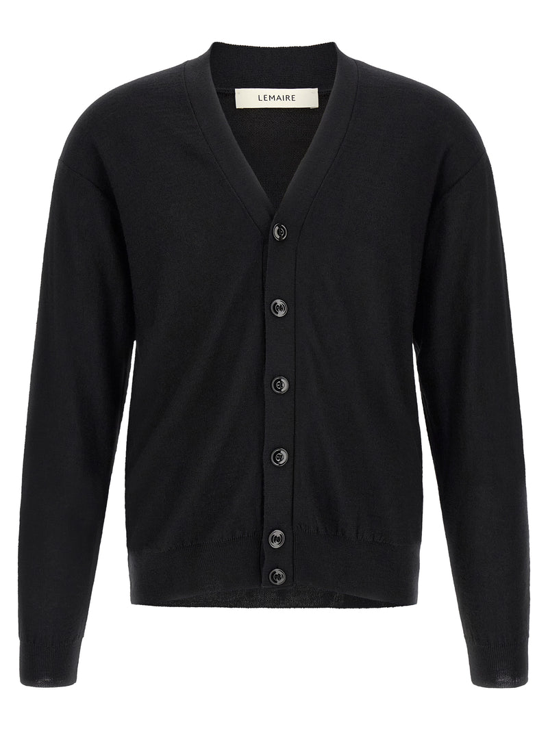Lemaire Black Wool Cardigan