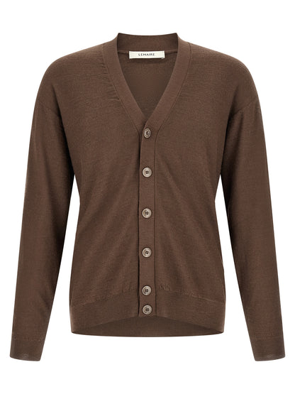 Lemaire Brown Wool Cardigan