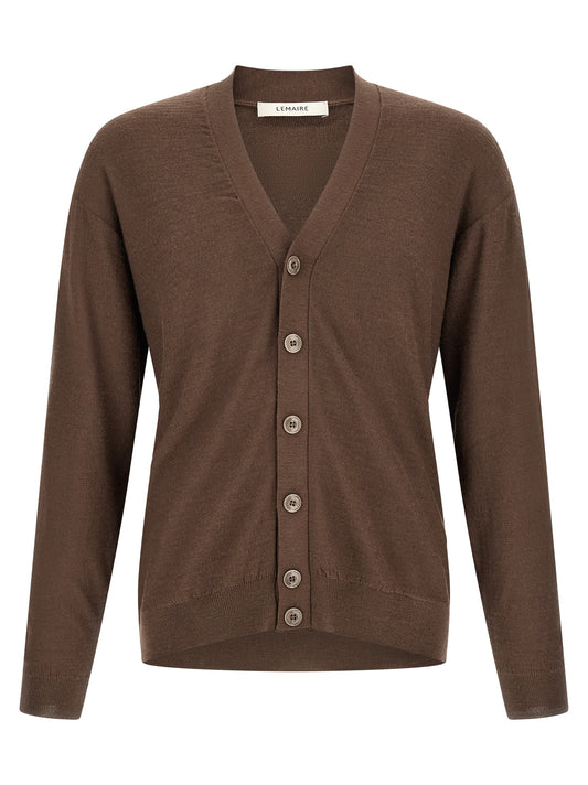 Lemaire Brown Wool Cardigan