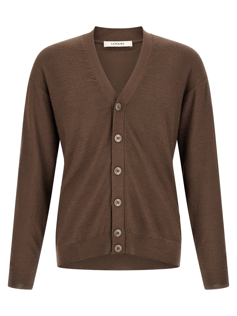 Lemaire Brown Wool Cardigan