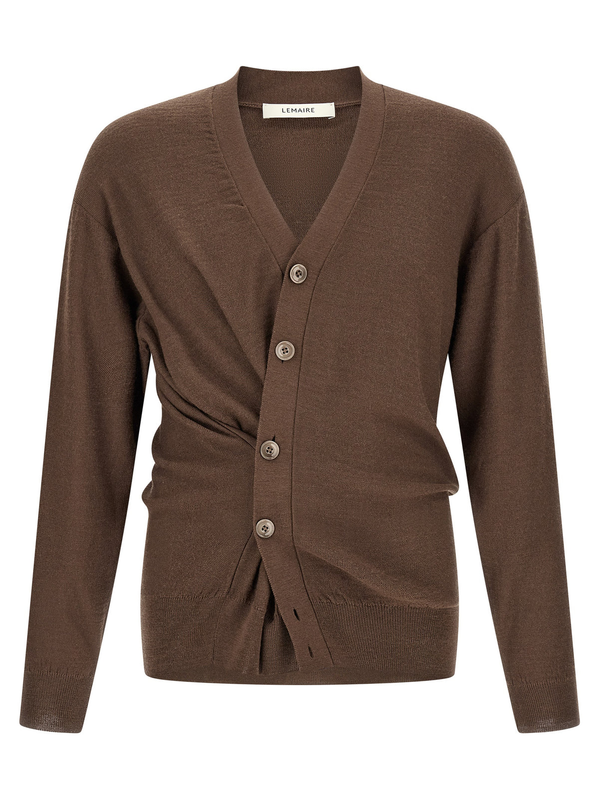 Cardigan en laine marron Lemaire