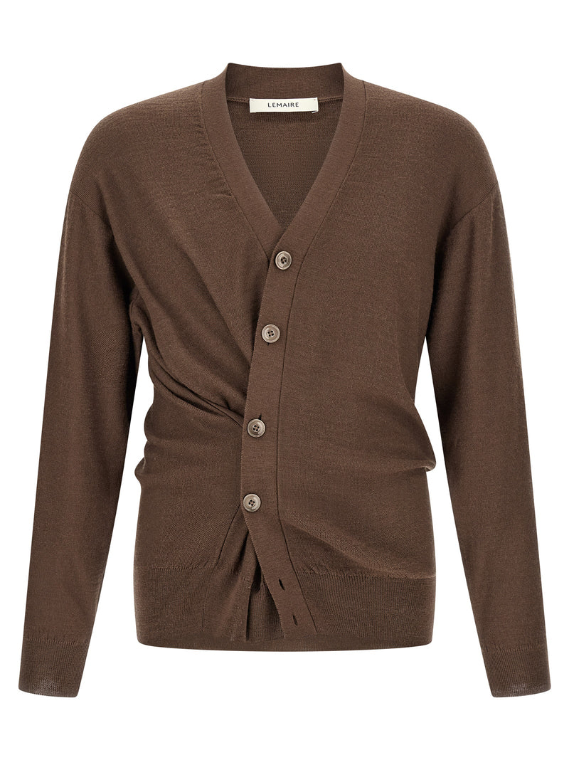 Lemaire Brown Wool Cardigan
