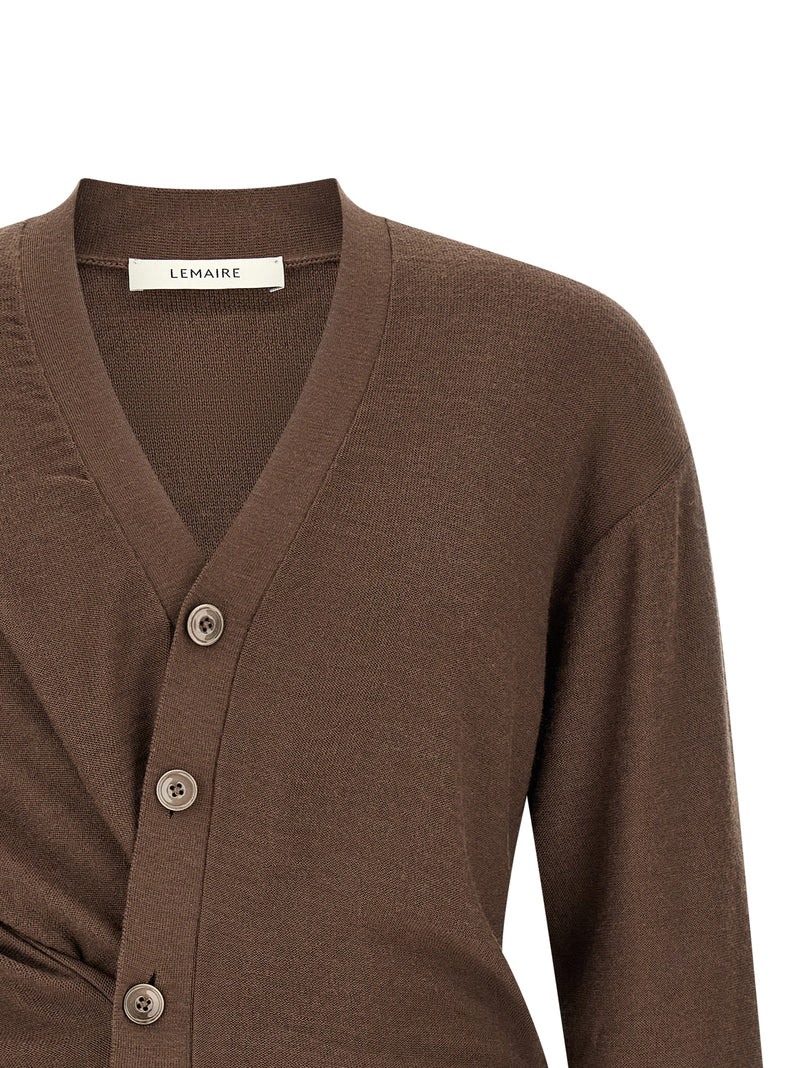 Lemaire Brown Wool Cardigan