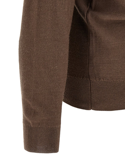 Lemaire Brown Wool Cardigan