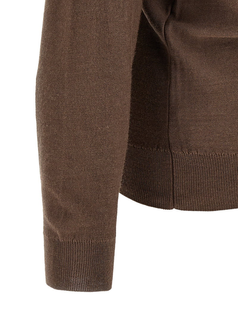 Lemaire Brown Wool Cardigan