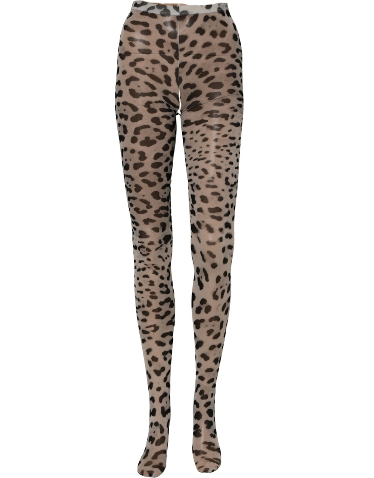 Collants chaussettes léopard gris en nylon Dolce & Gabbana