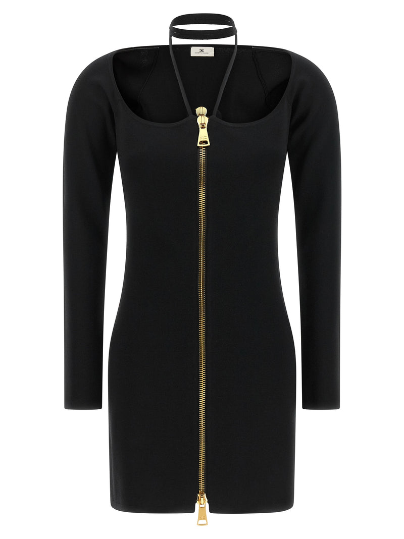 Elisabetta Franchi Black Viscose Short Dress