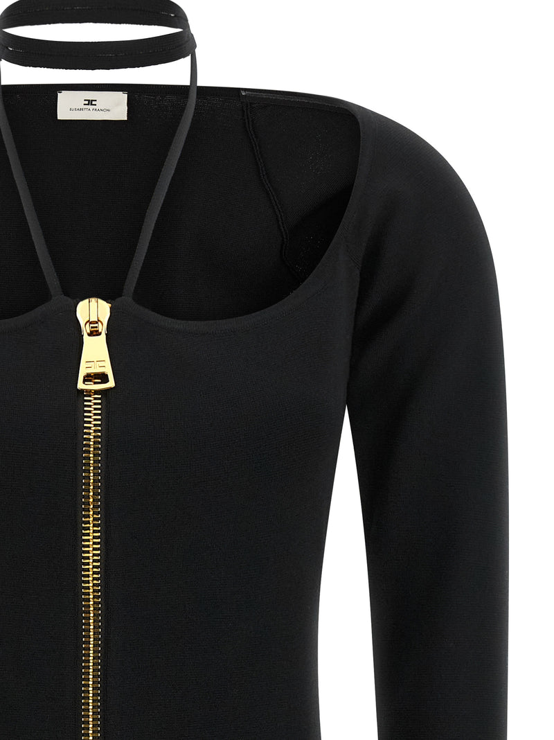 Elisabetta Franchi Black Viscose Short Dress
