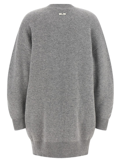 Elisabetta Franchi Gray Wool Short Dress
