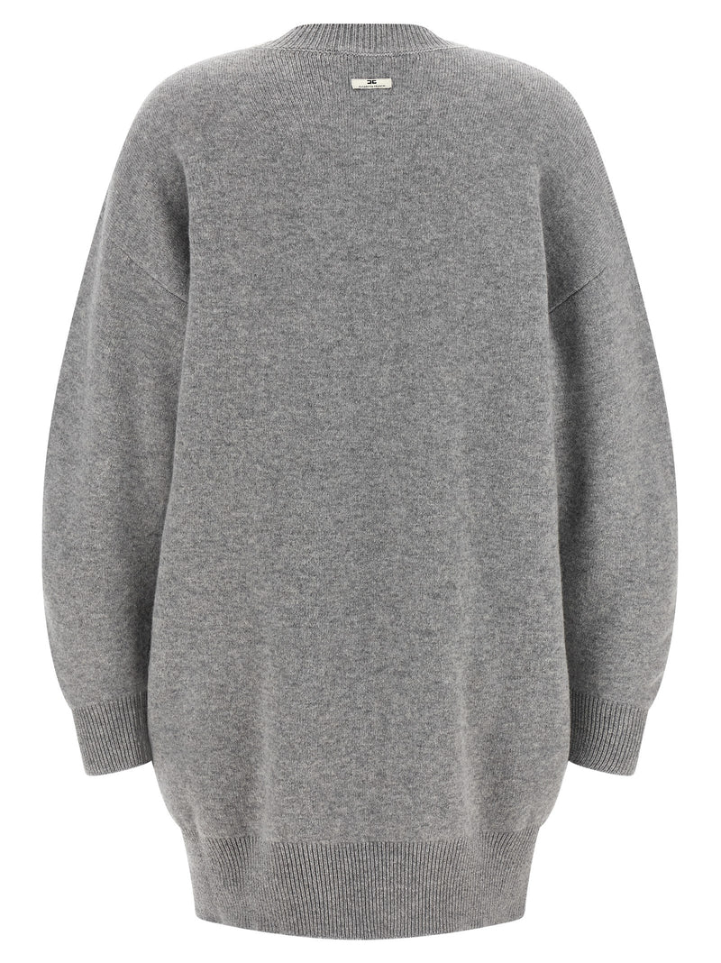 Elisabetta Franchi Gray Wool Short Dress