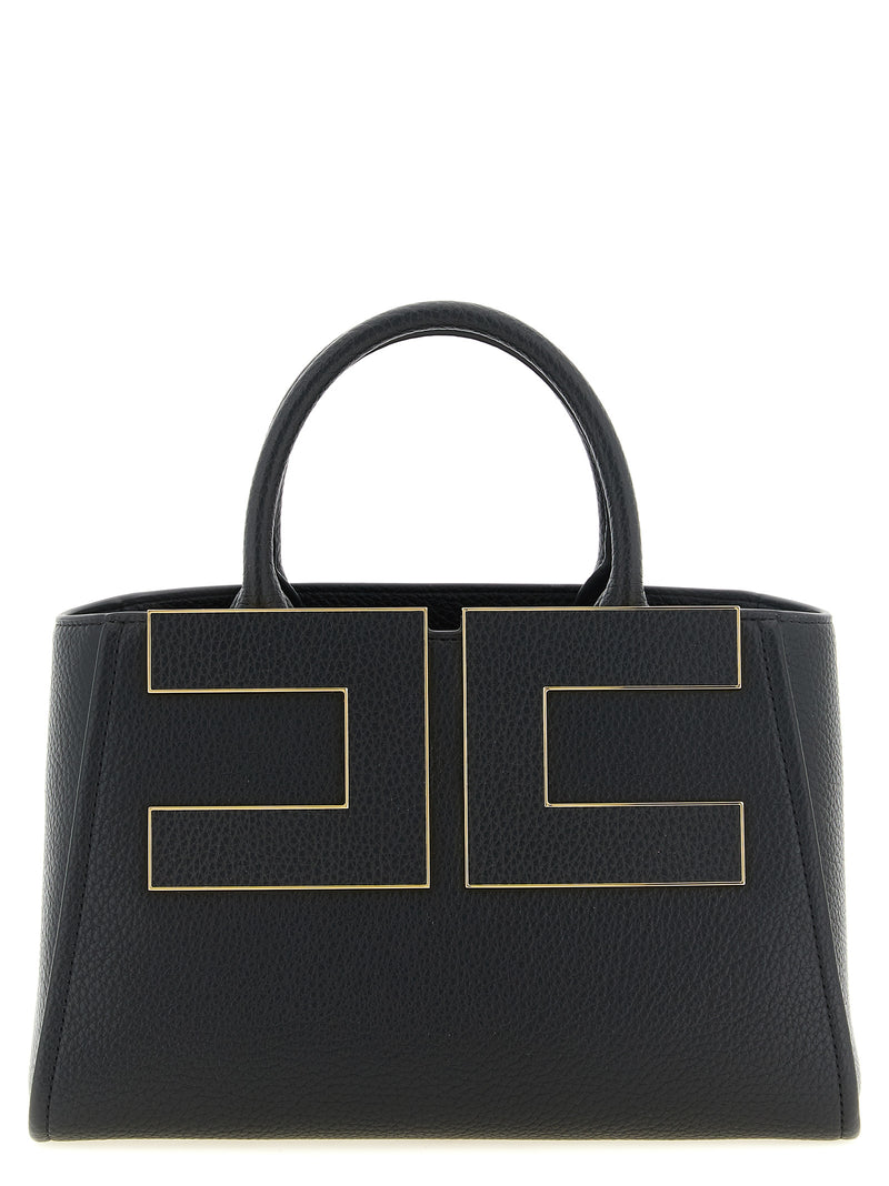 Elisabetta Franchi Black Polyester Tote Bag