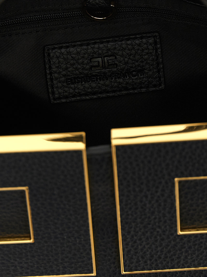 Elisabetta Franchi Black Polyester Tote Bag