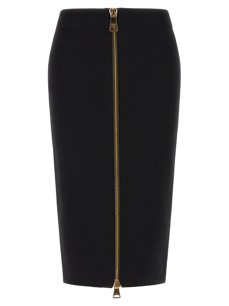 Elisabetta Franchi Black Viscose Midi Skirt