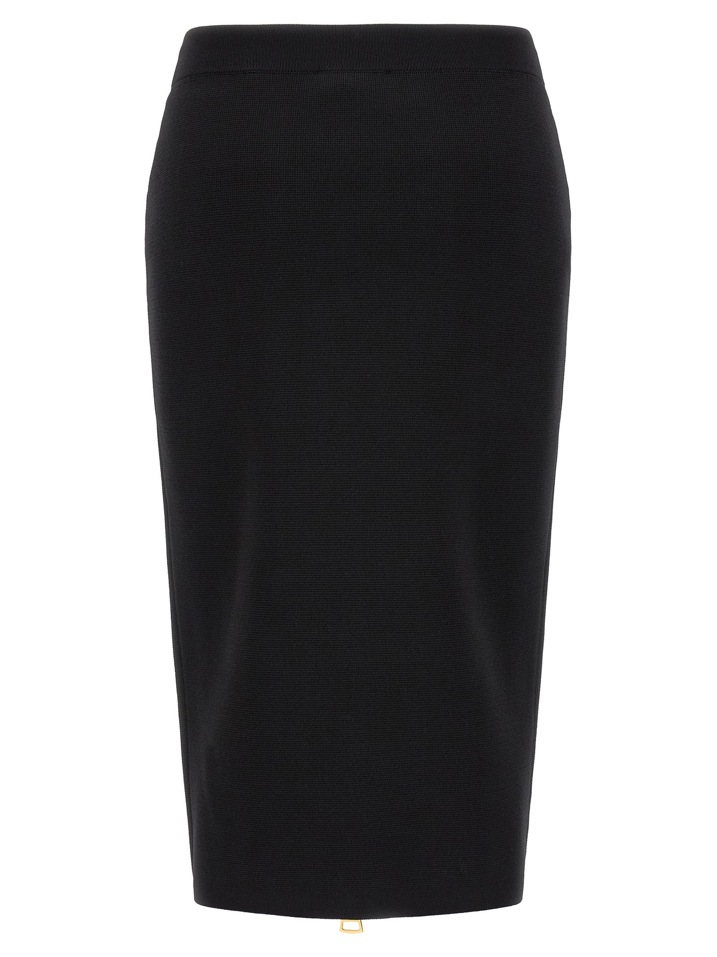 Elisabetta Franchi Black Viscose Midi Skirt