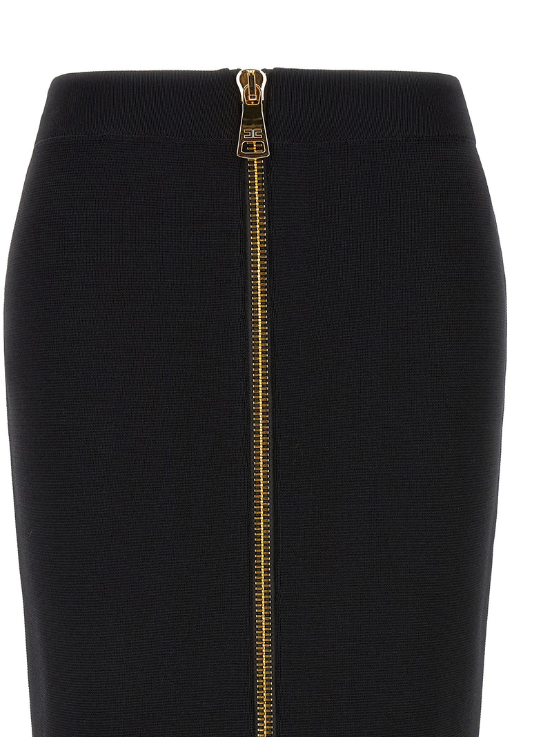 Elisabetta Franchi Black Viscose Midi Skirt