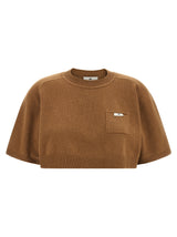 Sweat-shirt en laine marron Elisabetta Franchi