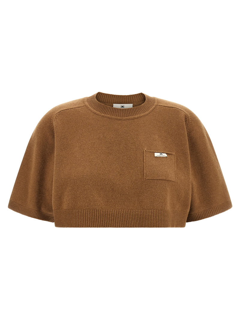 Elisabetta Franchi Brown Wool Sweatshirt