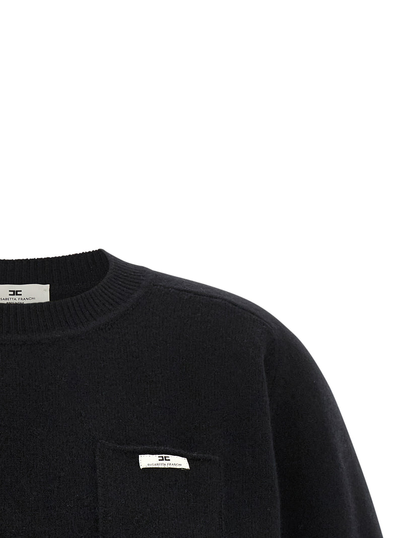 Elisabetta Franchi Black Wool Sweatshirt