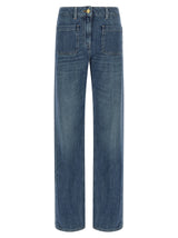 Jean droit en coton bleu Elisabetta Franchi