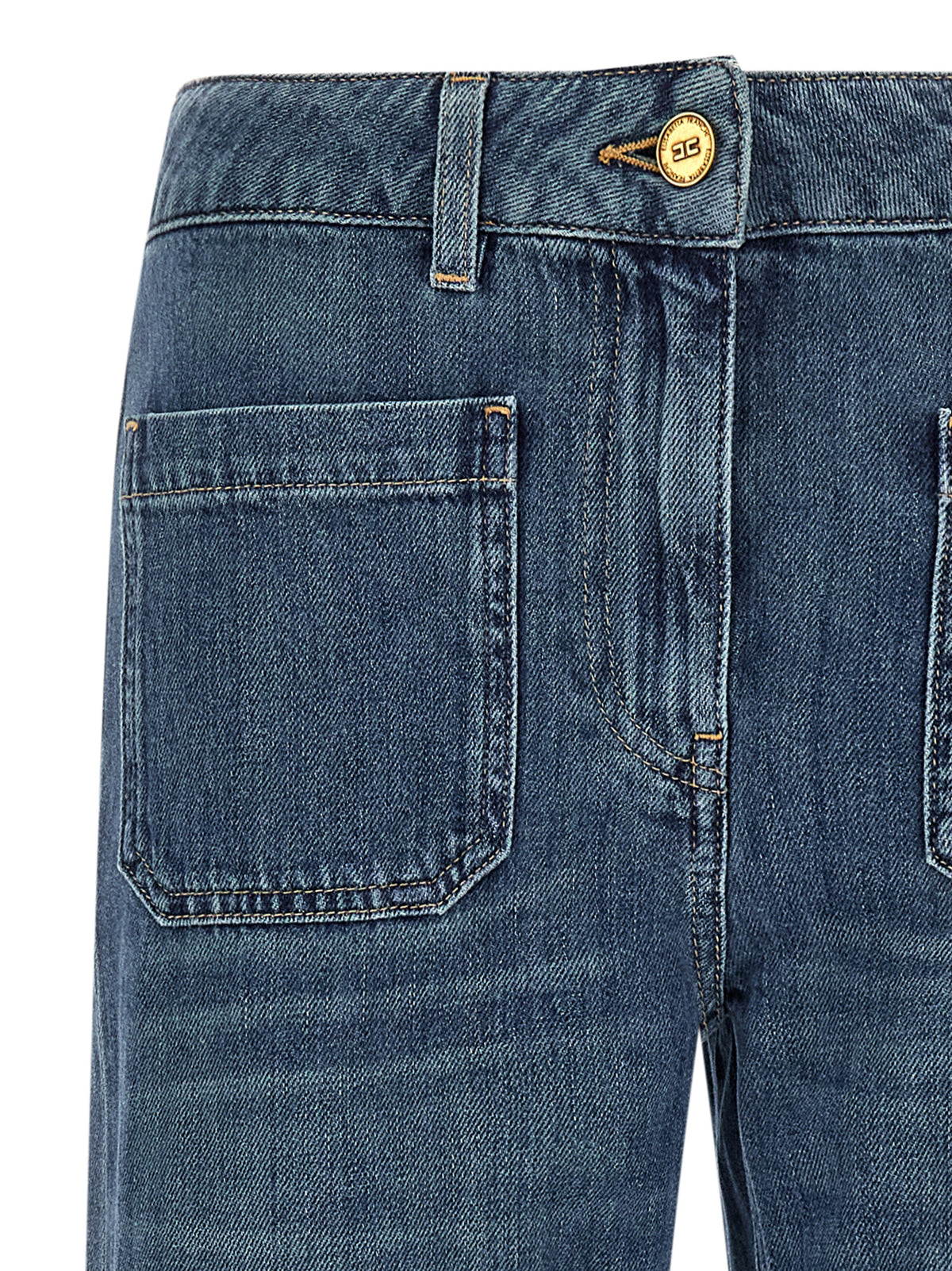 Jean droit en coton bleu Elisabetta Franchi