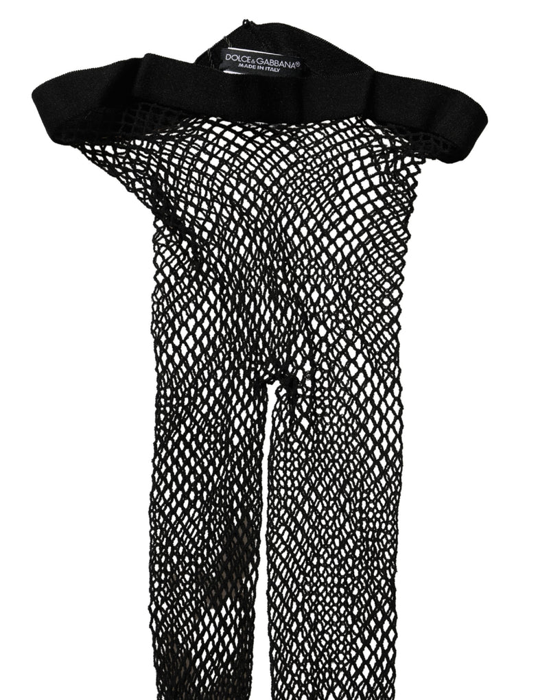 Dolce & Gabbana Black Fishnet Nylon Tights Stocking Pantyhose Socks