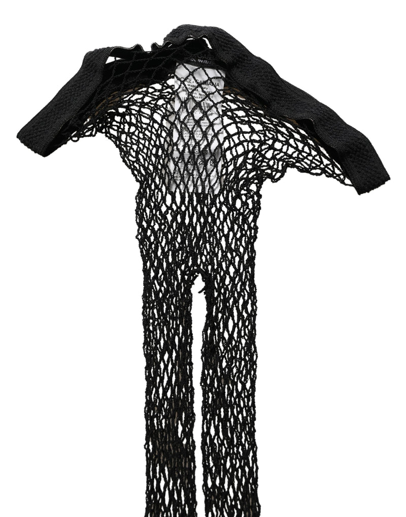 Dolce & Gabbana Black Fishnet Tights Stocking Pantyhose One Size Socks