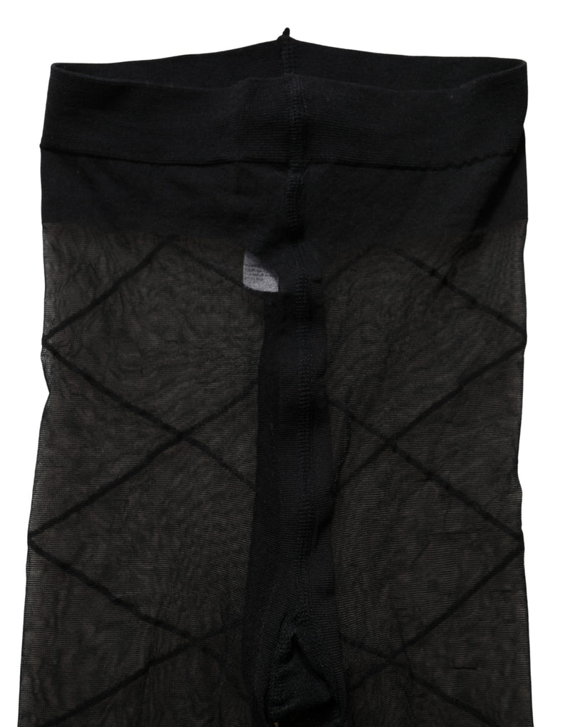 Dolce & Gabbana Black Nylon Sheer Tights Stocking Pantyhose Socks