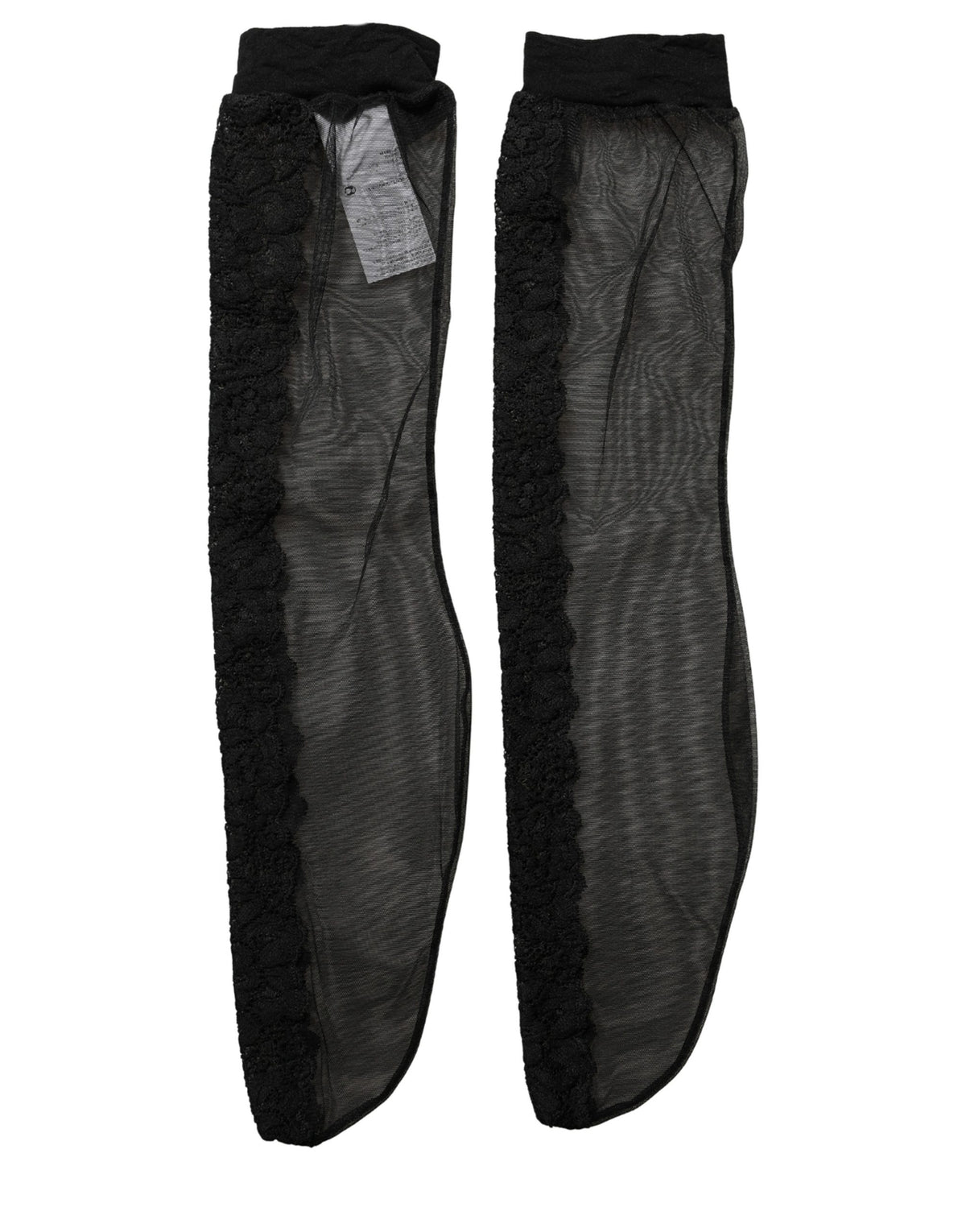Dolce & Gabbana Chaussettes hautes accessoire en maille résille noire transparente