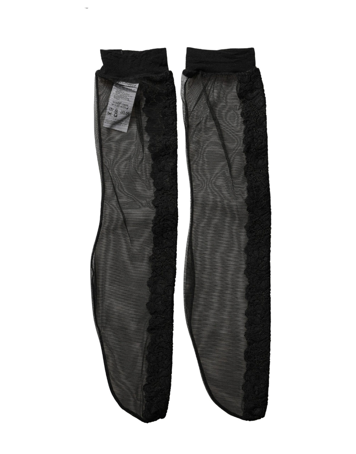 Dolce & Gabbana Chaussettes hautes accessoire en maille résille noire transparente