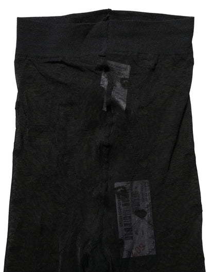 Dolce & Gabbana Black Nylon Logo Tights Stocking Pantyhose Socks