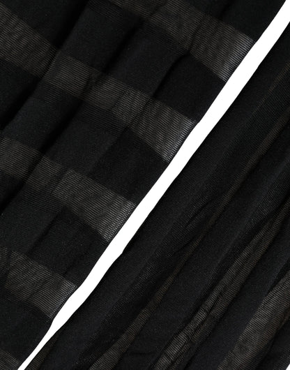 Dolce & Gabbana Black Nylon Stripes Tights Stockings Pantyhose Socks