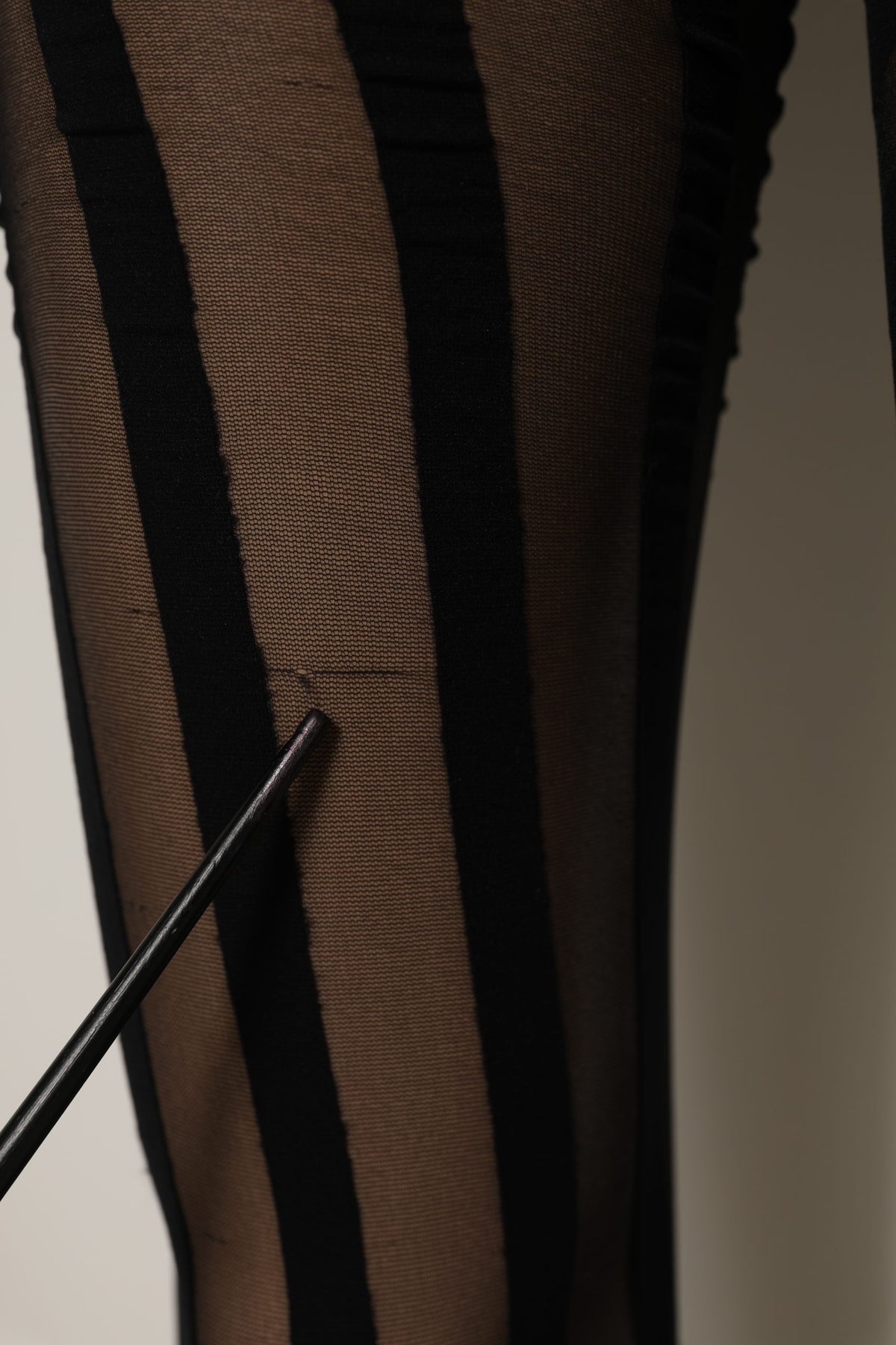 Dolce & Gabbana Collants Rayés Noirs en Nylon Chaussettes