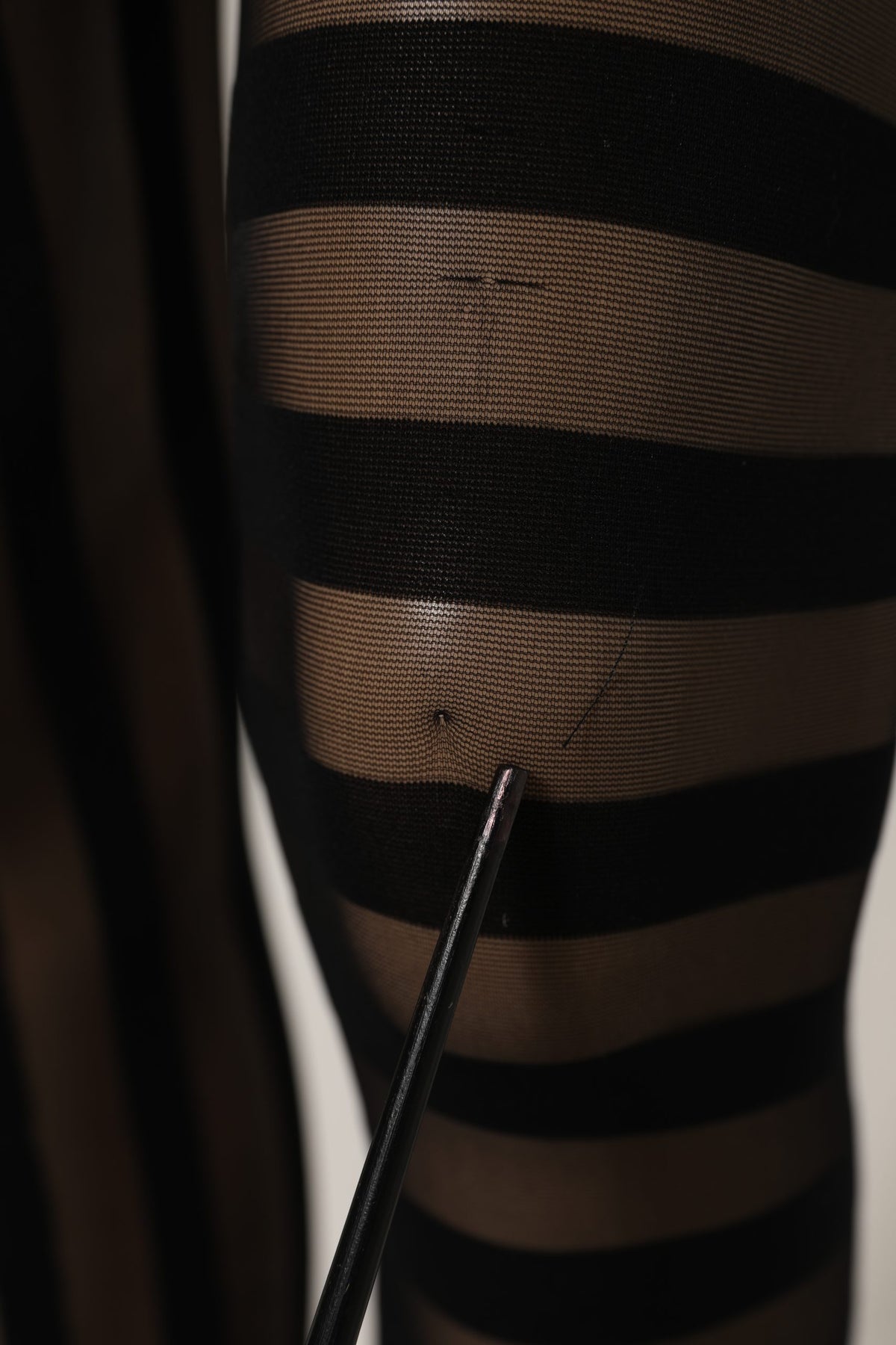 Dolce & Gabbana Collants Rayés Noirs en Nylon Chaussettes