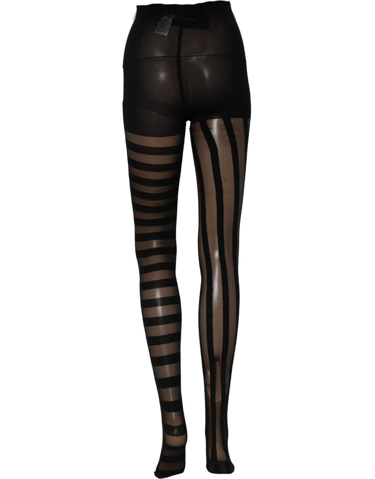 Dolce & Gabbana Collants Rayés Noirs en Nylon Chaussettes