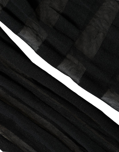 Dolce & Gabbana Black Stripes Tights Stockings Pantyhose Socks