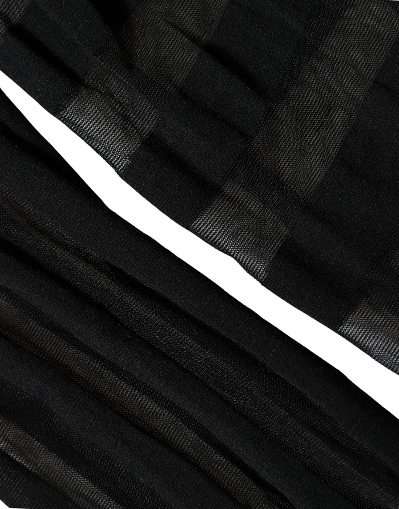 Dolce & Gabbana Black Stripes Tights Stockings Pantyhose Socks