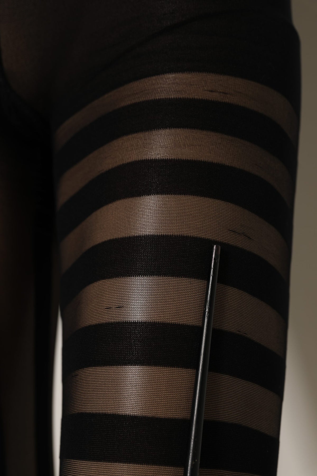 Dolce & Gabbana Collants Rayés Noirs Bas Chaussettes
