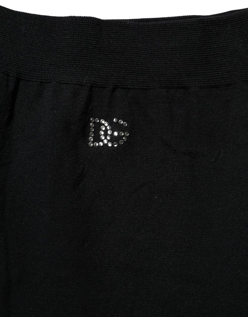 Dolce & Gabbana Black Stripes Tights Stockings Pantyhose Socks