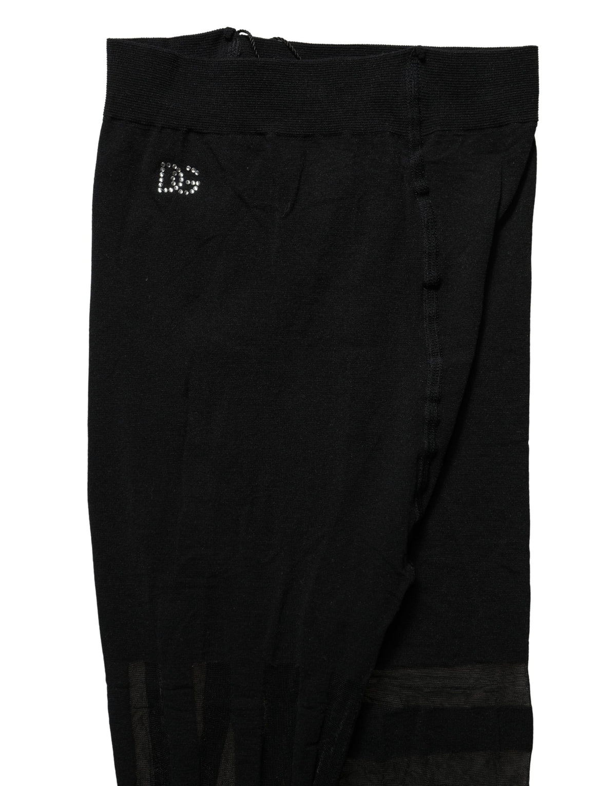 Dolce & Gabbana Collants Rayés Noirs Bas Chaussettes