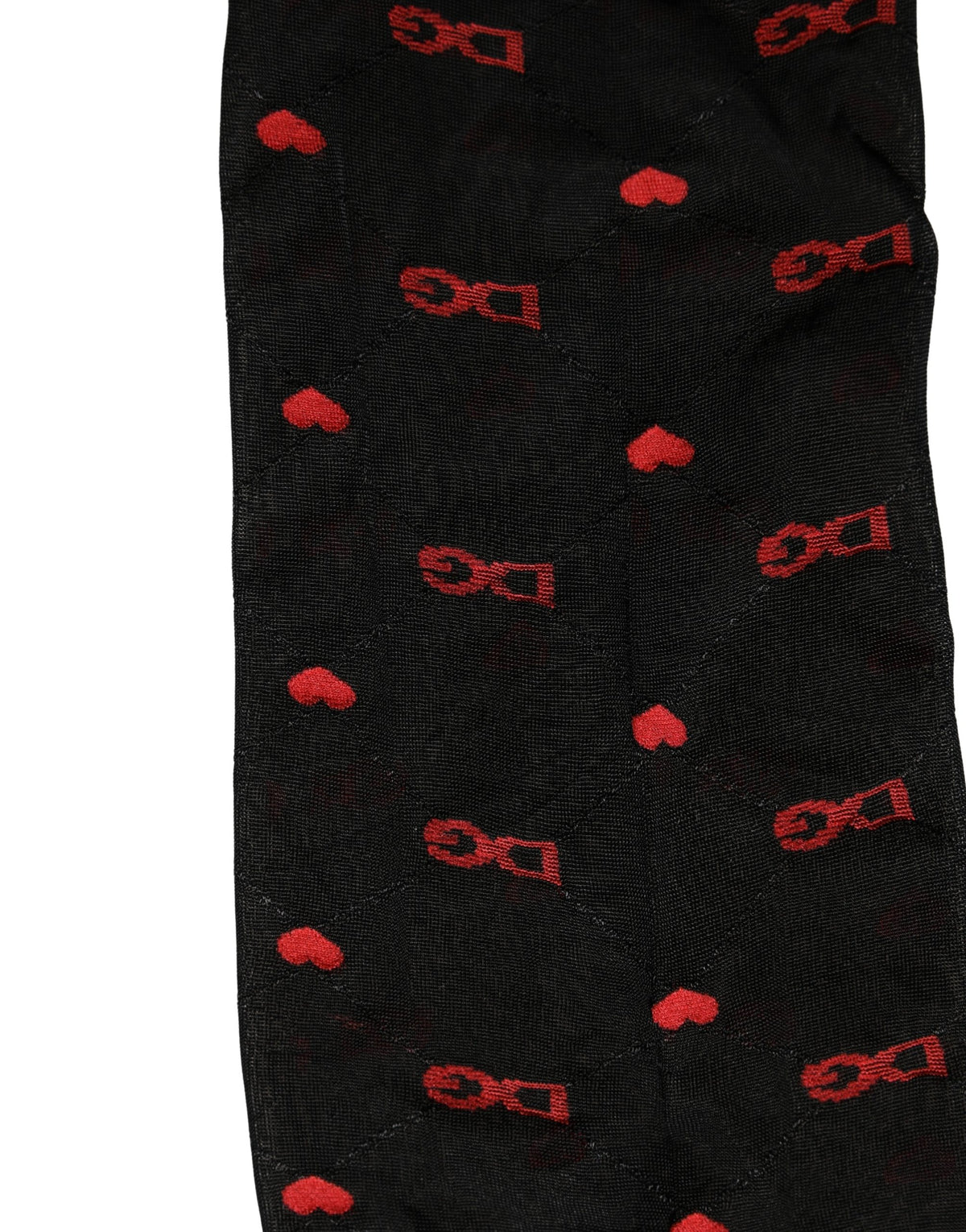 Dolce & Gabbana Collants en nylon noir motif cœurs